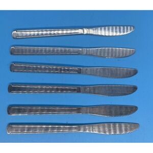 DELCO Stainless Japan serrated Dinner Knife Dominion‎ III pattern set of 6